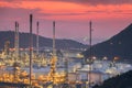 Big Industrial oil tanks in a refinery Royalty Free Stock Photo