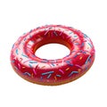 Big inflatable donut float ring isolated on white background Royalty Free Stock Photo