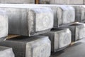 Big ingots of aluminum Royalty Free Stock Photo