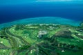 Big Island aerial shot - coastal golf course Royalty Free Stock Photo