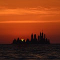 Big island city skylines at sunrise