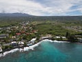 Big Island Hawaii Kailua-Kona Tropical Aerial Coast Royalty Free Stock Photo