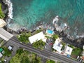 Big Island Kailua-Kona Hawaii Tropical Coast Aerial Overhead Royalty Free Stock Photo