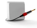 Big jack plug with keyboard key Royalty Free Stock Photo