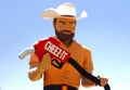 Big Josh Cheez-t dispensing muffler man at the Cheez-it pop up store