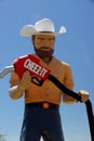 Big Josh Cheez-t dispensing muffler man at the Cheez-it pop up store