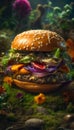 Big juicy burger. Generative AI