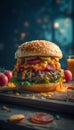 Big juicy burger. Generative AI