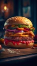 Big juicy burger. Generative AI