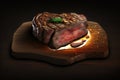 Big juicy steak close-up