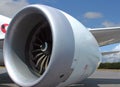 Big jumbo jet airplane engine