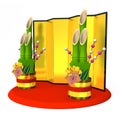 Big Kadomatsu And Golden Screen