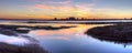 Big Lagoon Winter Sunset Panorama Royalty Free Stock Photo