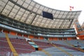 Big LED screen in the stadium with empty seats. scoreboard for sports matches,national stadium