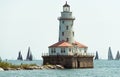 Big light house on a Michigan Lake Royalty Free Stock Photo