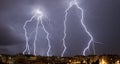 Big lightning storm at Granollers Royalty Free Stock Photo