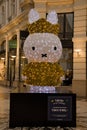 A big lit statue of Miffy