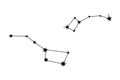 Big and Little Dipper constellation set simple doodle vector illustration, Ursa major and Minor astronomy symbol design element Royalty Free Stock Photo