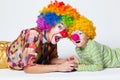 Big and little funny clowns photo