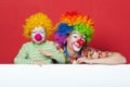 Big and little funny clowns photo