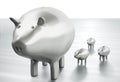 Big and little piggy banks Royalty Free Stock Photo