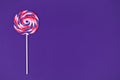 Big lollipop on solid ultra violet background