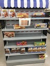 Big Lots 2020 retail discount store interior empty Little Debbie snack display