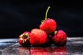 Big macro Strawberry at glass Royalty Free Stock Photo