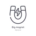 big magnet outline icon. isolated line vector illustration from general collection. editable thin stroke big magnet icon on white