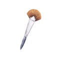 Big makeup fluffy brush. Watercolor.