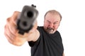 Big Man Pointed a gun on to Your Brain Royalty Free Stock Photo