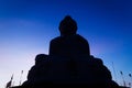 Big marble buddha statue sunset light on Phuket island, Thailand Royalty Free Stock Photo