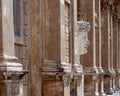 A big marble head statue of Emperor Caesar Augustus in the court