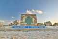 Big marker stone at Cape AgulhasCape of the Needles,South Africa,southernmost point of the African continent Royalty Free Stock Photo