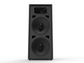 Big matte black concert music loudspeaker with skulls in the center of speakers Royalty Free Stock Photo