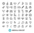Big Medical Signs Black Thin Line Icon Set. Vector Royalty Free Stock Photo