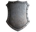 Big medieval metal shield isolated Royalty Free Stock Photo