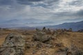 Big megalithic menhirs of Zorats Karer (Carahunge) - prehistory Royalty Free Stock Photo