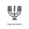 Big Menorah icon. Trendy modern flat linear vector Big Menorah i