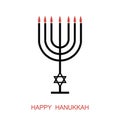 Big Menorah vector icon isolated hanukkah, Big Menorah transparency logo concept love light