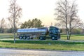 Big metal fuel tanker truck