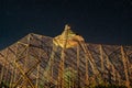 Big metal reflector catching a stars