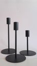 Big middle and small black candlestick