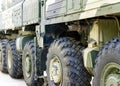 The big Military tractor wheels Royalty Free Stock Photo