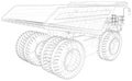 Big mining truck. EPS10 format. Wire-frame style. Vector created of 3d