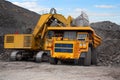 Big mining truck and excavator Royalty Free Stock Photo