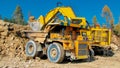 Big mining truck and excavator Royalty Free Stock Photo