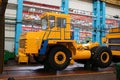 Big mining truck in the production shop of the car factory Royalty Free Stock Photo