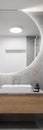 Big mirror in bathroom, vertical panorama Royalty Free Stock Photo