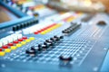 Big mixer console in a concert stage Royalty Free Stock Photo